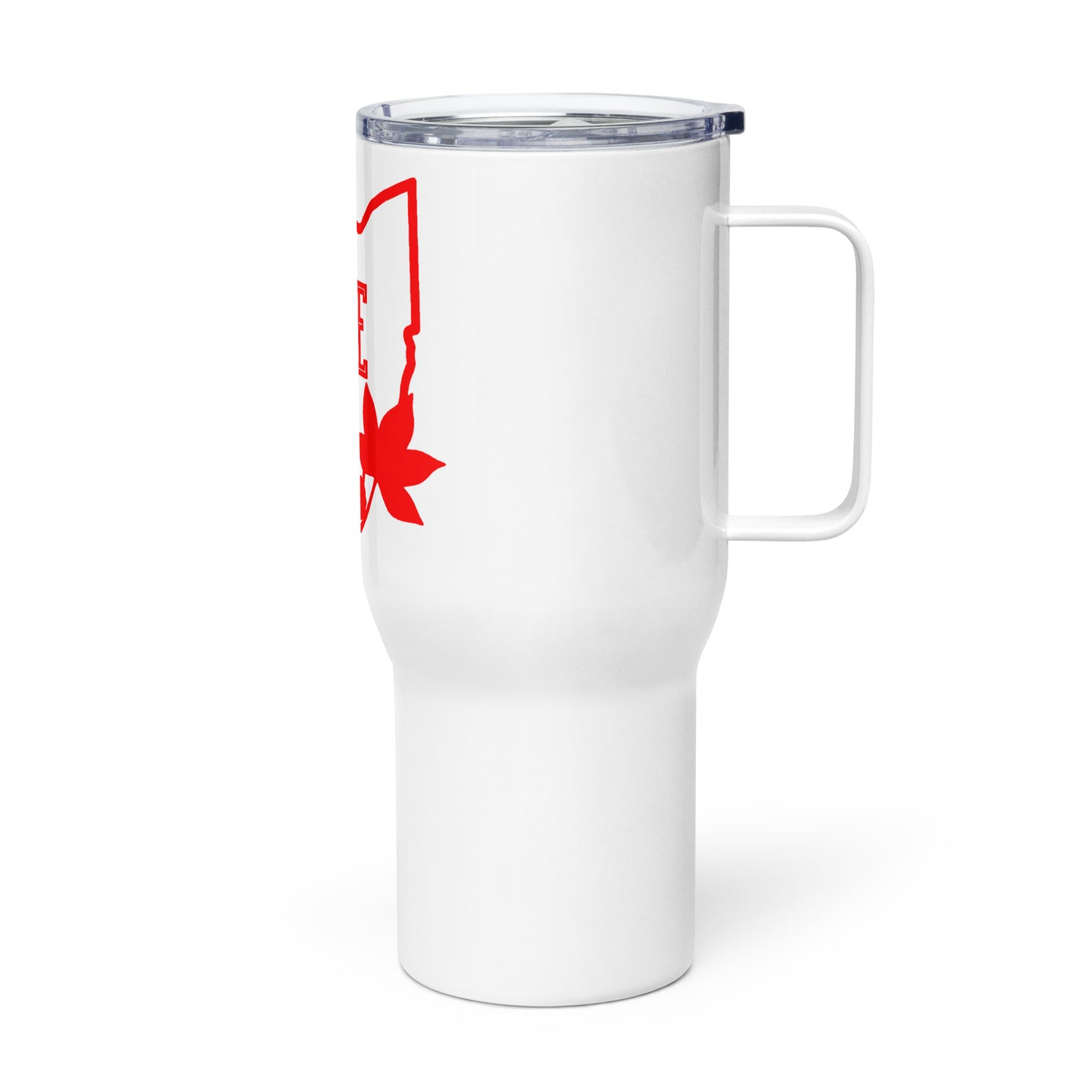 Travel mug with a handle