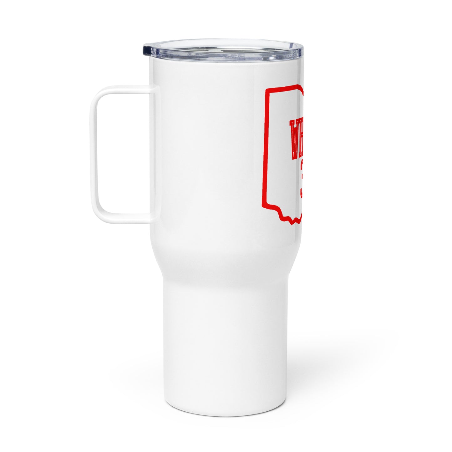 Travel mug with a handle